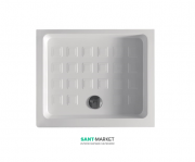 Керамический душевой поддон Kerasan Retro угловой левосторонний 80х96 см белый 133701