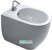 Биде напольное Kerasan Flo с 1 отверстием в комплекте с крепежом белый 312101