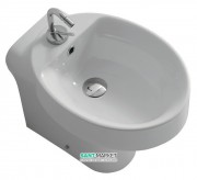 Биде напольное приставное Kerasan Cento с одним отверстием белое 352001