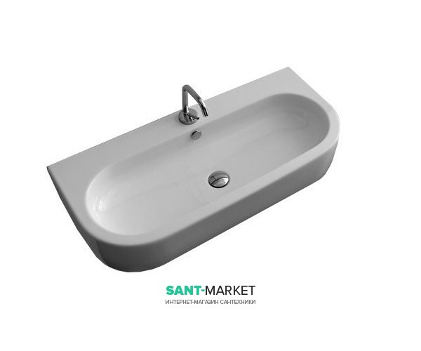 Раковина для ванной Kerasan Flo подвесная/накладная 90х42 см белая 315101