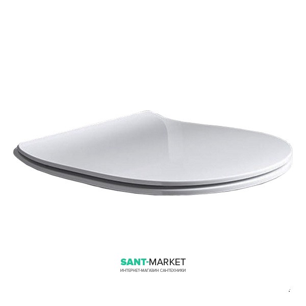 Сиденье с крышкой для унитаза Kerasan Flo Slim с микролифтом белый матовый петли хром 319130