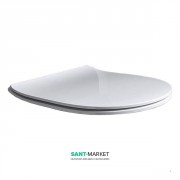 Сиденье с крышкой для унитаза Kerasan Flo Slim с микролифтом белый матовый петли хром 319130