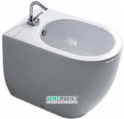 Біде підлогове Kerasan Flo з 1 отвором в комплекті з кріпленням білий 312101