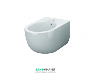 Біде підвісне Kerasan Flo з 1 отвором з шумоізоляційної пластиною і кріпленням білий 312301