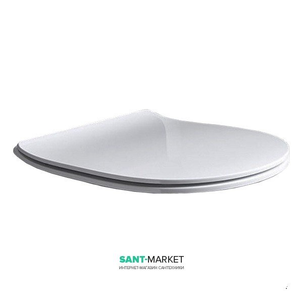 Сидіння з кришкою для унітазу Kerasan Flo Slim з мікроліфтом білий матовий петлі хром 319130