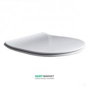 Сидіння з кришкою для унітазу Kerasan Flo Slim з мікроліфтом білий матовий петлі хром 319130