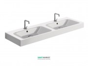 Раковина для ванной двойная Kerasan Cento подвесная/накладная 140х45 см белая 353601