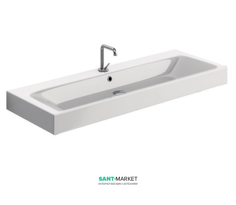 Раковина для ванної Kerasan Cento підвісна / накладна 120х45 см біла 353401