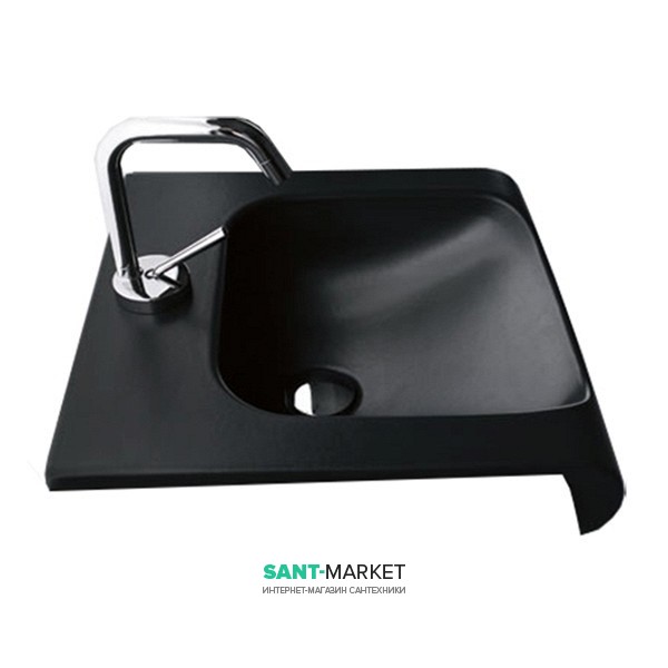 Раковина для ванной Kerasan Inka полувстраиваемая 60х40 см черный глянцевый 341104