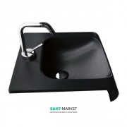 Раковина для ванної Kerasan Inka полувстраіваемие 60х40 см чорний глянсовий 341104