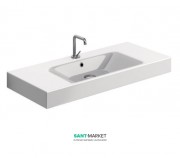 Раковина для ванной прямоугольная Kerasan Cento подвесная/накладная 100х45 см белая 355001