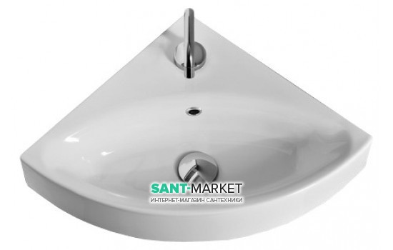 Раковина для ванної кутова Kerasan Cento підвісна / накладна 45х45 см біла 354101