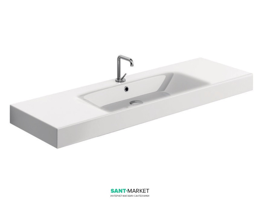 Раковина-стільниця для ванною Kerasan Cento підвісна / накладна 140х45 см біла 353501