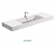Раковина-столешница для ванной Kerasan Cento подвесная/накладная 140х45 см белая 353501