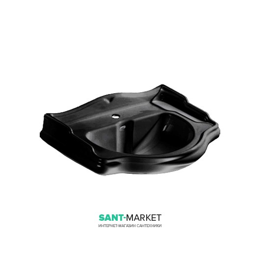 Раковина в ванну підвісна Kerasan Retro напівкругла чорна 104604