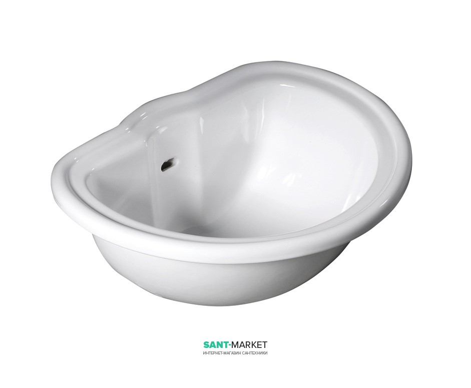 Раковина встраиваемая сверху Kerasan Retro с переливом белая 103101