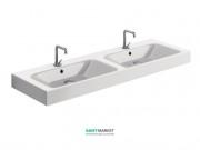 Раковина для ванної подвійна Kerasan Cento підвісна / накладна 140х45 см біла 353601