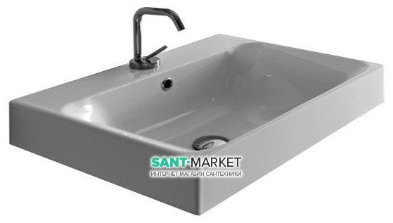 Раковина для ванной Kerasan Cento подвесная/накладная 80х45 см белая 353301