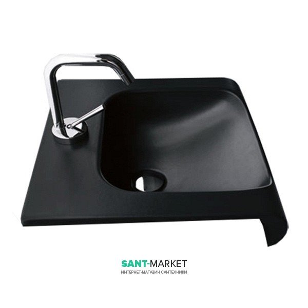 Раковина для ванної Kerasan Inka полувстраіваемие 60х40 см чорний глянсовий 341104