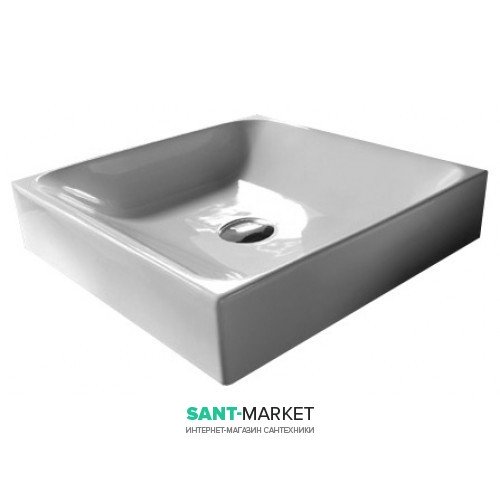 Раковина для ванной квадратная Kerasan Cento подвесная/накладная 45х45 см белая 354401