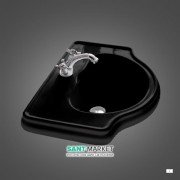 Раковина для ванної округла Kerasan Retro вбудована чорна 103004