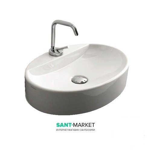 Раковина для ванной овальная Kerasan Cento накладная 50х35 см белая 355101
