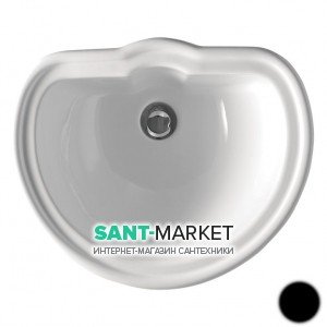 Раковина вбудована Kerasan Retro з переливом чорна 103104