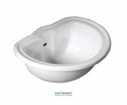 Раковина встраиваемая сверху Kerasan Retro с переливом белая 103101