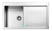 Кухонна мийка прямокутна Apell Amalthea RIGHT з донним клапаном і сифоном нержавіюча сталь Satin SQ861IRSC