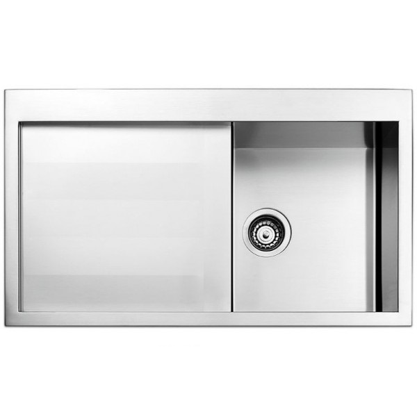 Кухонная мойка прямоугольная Apell Amalthea LEFT  с донным клапаном и сифоном нержавеющая сталь Satin SQ861ILSC