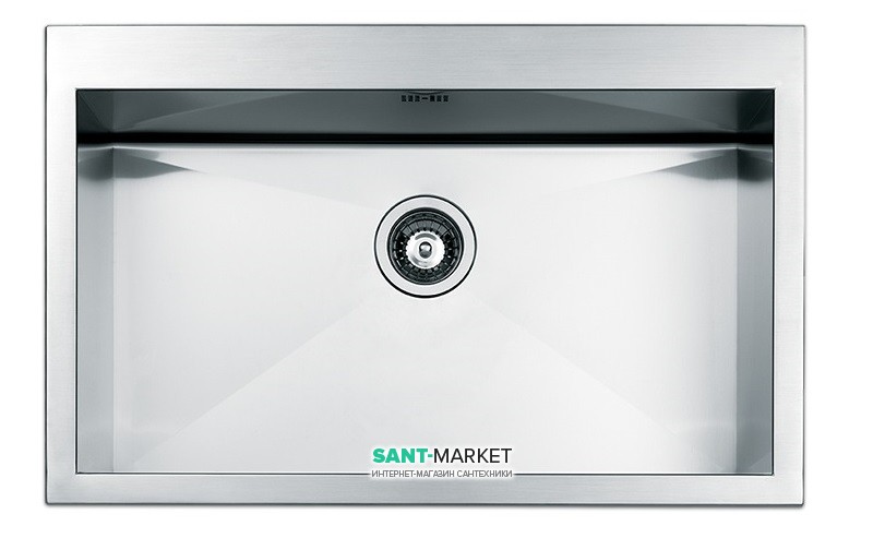 Кухонна мийка прямокутна Apell Amalthea з донним клапаном і сифоном нержавіюча сталь Satin SQ72ISC