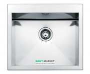 Кухонна мийка прямокутна Apell Amalthea з донним клапаном і сифоном нержавіюча сталь Satin SQ50ISC