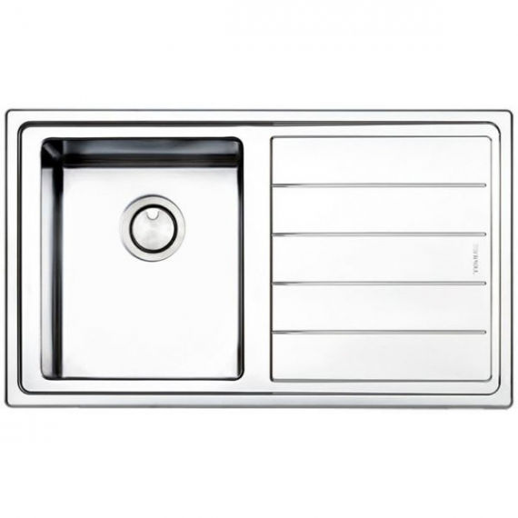 Кухонна мийка прямокутна Apell Linear Plus RIGHT з донним клапаном і сифоном нержавіюча сталь Brushed LNP861FRBC