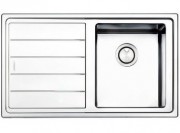 Кухонная мойка прямоугольная Apell Linear Plus LEFT с донным клапаном и сифоном нержавеющая сталь Brushed LNP861FLBC