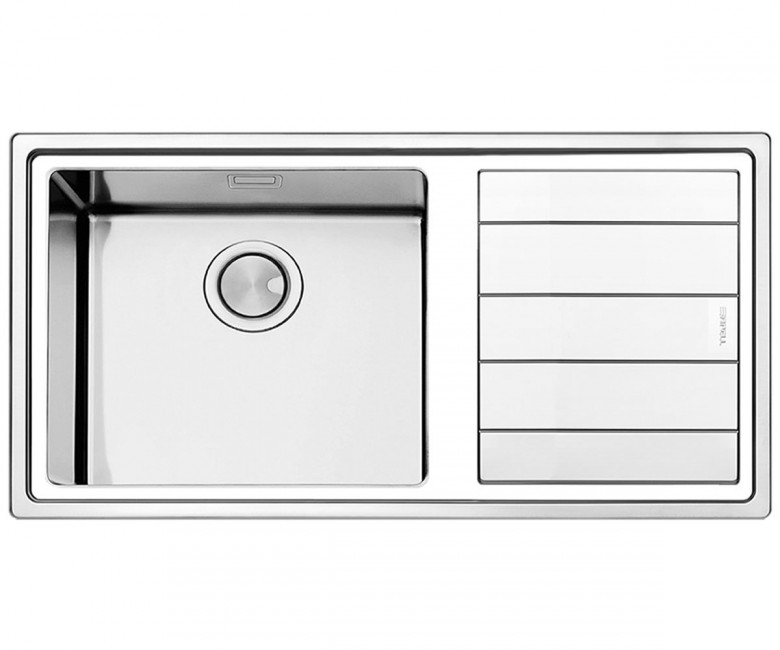 Кухонна мийка прямокутна Apell Linear Plus RIGHT з донним клапаном і сифоном нержавіюча сталь Brushed LNP1001FRBC