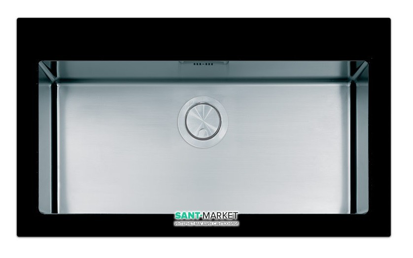 Кухонна мийка прямокутна фронтальна частина чорне скло pop-up механізм Apell Pura нержавіюча сталь Brushed PUG861IBC