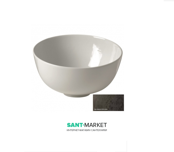 Раковина для ванной накладная Kerasan Ciotola C4 ø46 см керамическая декор 3 (чугун на каменной лаве) 430462