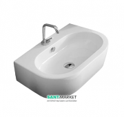 Раковина для ванної напівкругла Kerasan K09 підвісна / накладна 63х46 см біла 364601