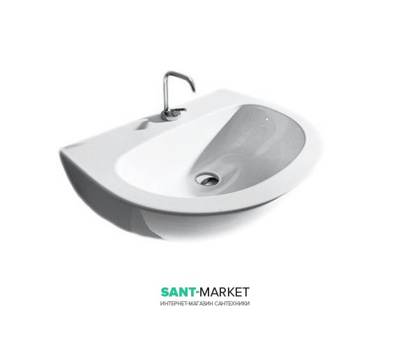 Раковина для ванной полукруглая Kerasan Aquatech подвесная 70х52 см белая 374001