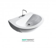 Раковина для ванной полукруглая Kerasan Aquatech подвесная 70х52 см белая 374001