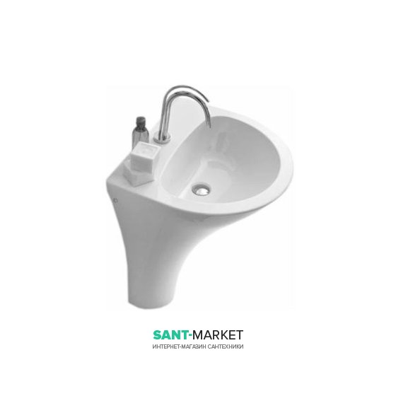 Раковина для ванной полукруглая Kerasan Aquatech напольная 60х51 см белая 374101