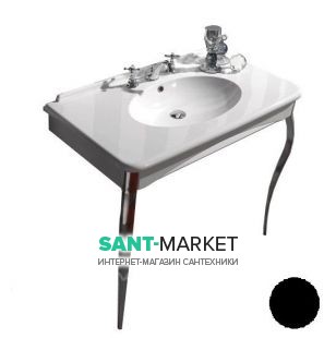 Раковина подвесная с консолью Kerasan Retro черная 1049К4