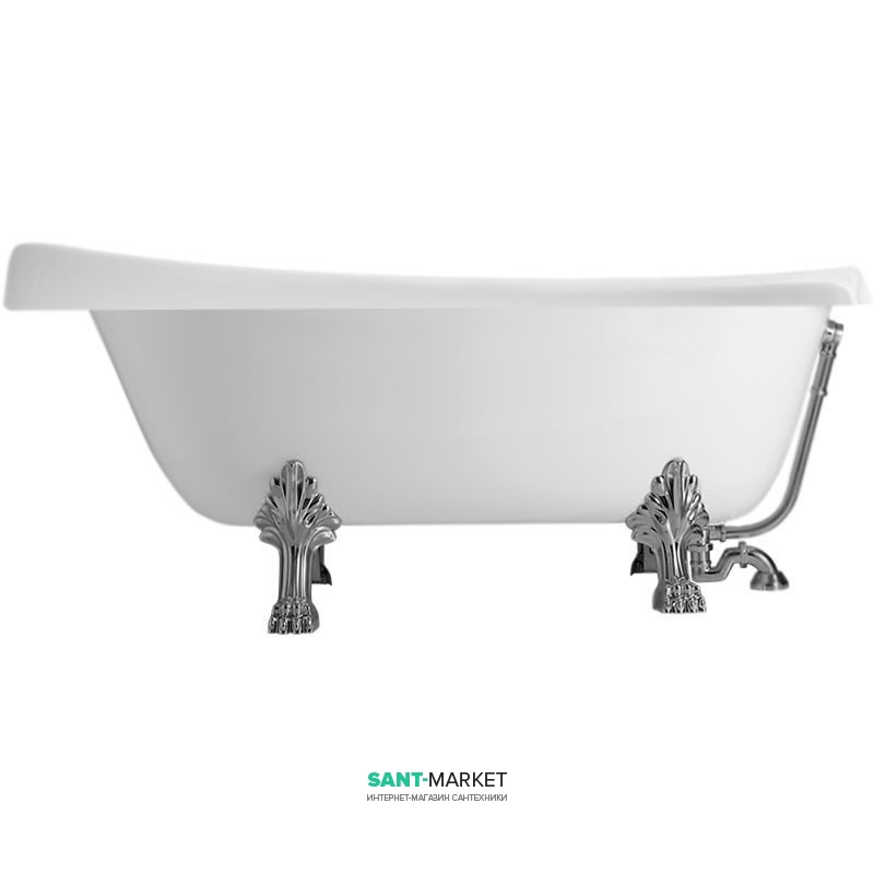 Ванна акрилова овальна Kerasan Retro на металевих ніжках хром 170х77см біла 105590