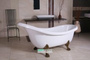 Ванна акриловая овальная Kerasan Retro на металлических ножках золото 170х77 белая 105591