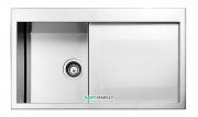 Кухонная мойка прямоугольная Apell Amalthea RIGHT с донным клапаном и сифоном нержавеющая сталь Satin SQ861IRSC