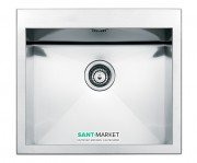 Кухонная мойка прямоугольная Apell Amalthea с донным клапаном и сифоном нержавеющая сталь Satin SQ50ISC
