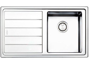 Кухонна мийка прямокутна Apell Linear Plus LEFT з донним клапаном і сифоном нержавіюча сталь Brushed LNP861FLBC