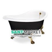Ванна акрилова овальна Kerasan Retro на металевих ніжках золото 170х77 чорно-біла 105691