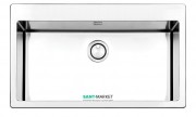 Кухонная мойка прямоугольная Apell Linear Plus с донным клапаном и сифоном нержавеющая сталь Brushed LNP77FBC