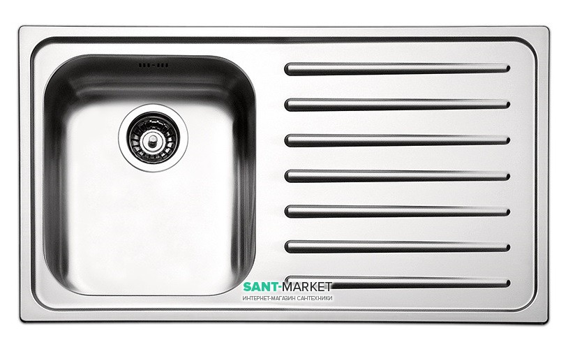 Кухонная мойка прямоугольная Apell Torino RIGHT с донным клапаном и сифоном нержавеющая сталь Brushed TO861IRBC